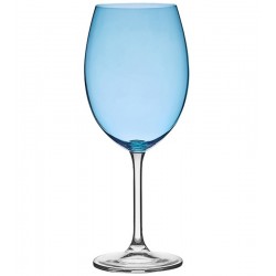 Jogo 6 Taças 580ml Bordeaux Azul Claro Cristal Ecológico Bohemia